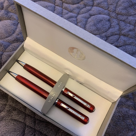 BILL BLASS pen & mechanical pencil set. Stunning opulent dark red/brown. - Picture 3 of 3